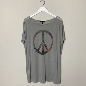 BCBGMaxAzria Peace Sign Tunic Grey